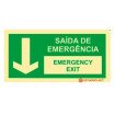 Emergency Exit Sign in Portuguese and English Included