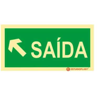 Photoluminescent Signage|Emergency Exit|Safety Signage| Left Diagonal Exit Sign Up