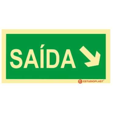 Photoluminescent Signage|Emergency Exit|Safety Signage| Right Diagonal Output Signal Low