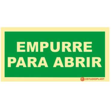 Sinalética Fotoluminescente|Saída de Emergência|Sinalização Segurança| Sinal de Empurre para Abri