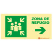 Refuge area sign to the right