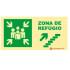 photoluminescent signage|Emergency Exit|Safety Signage| Refuge zone sign go up right