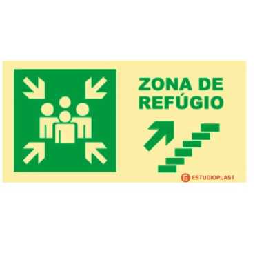 photoluminescent signage|Emergency Exit|Safety Signage| Refuge zone sign go up right