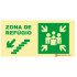 photoluminescent signage|Emergency Exit|Safety Signage| Refuge zone sign go down left