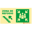 Refuge zone sign, ascend to the left