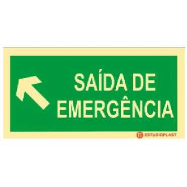 Emergency exit sign go up left