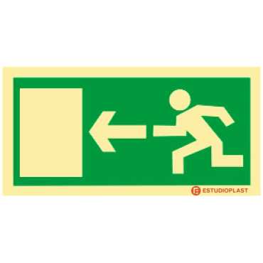 Photoluminescent Signage|Emergency Exit|Left Safety Signage