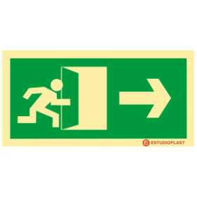 Sinalética Fotoluminescente|Saída de Emergência|Sinalização Segurança direita