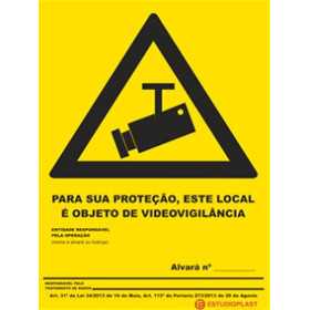 Sinal para locais sob videovigilância, estabelecimentos de restaura...