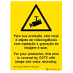 Sign for places under video surveillance, Portuguese English