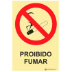 Prohibition sign, No Smoking with description