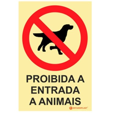 Photoluminescent Signage|Emergency Exit|Prohibition Signage | Entry to animals is prohibited