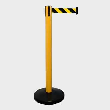 Delimitation barrier|queue manager|Post with retractable tape|Separator post with extensible tape|Airport tapes|Post with retrac