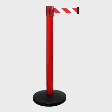 Delimitation barrier|queue manager|Post with retractable tape|Separator post with extensible tape|Airport tapes|Post with retrac