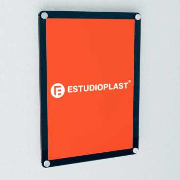 Pack de comunicação - cantos arredondados preto placas