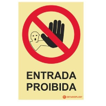 Photoluminescent signage|Emergency exit|Prohibition signage|Prohibition sign, entry prohibited with description