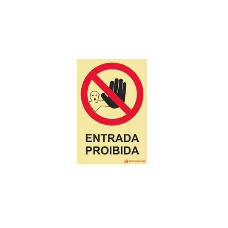 Sinal de proibição, entrada proibida com descrição