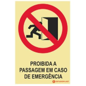 Sinal proibida a passagem em caso de emergência