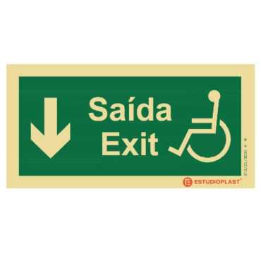 Exit Sign for people with disabilities or reduced mobility