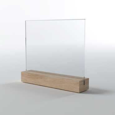 menu holder bag with wooden base | door prices | exhibitor | acrylic menu holder | acrylic stand