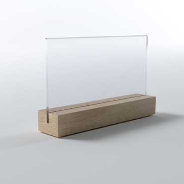 menu holder bag with wooden base | door prices | exhibitor | acrylic menu holder | acrylic stand