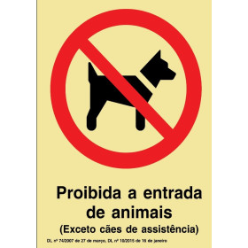 Sinalética Fotoluminescente|Saída de Emergência|Sinalização proibição |  Passagem Proibida a entrada a animais