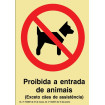 Sinal de proibição - "Proibida a entrada a animais exceto cães de assistência"
