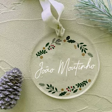 Bola para arvore natal em acrilico - Personalizada com nome | enfeites
