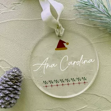 Bola para arvore natal em acrilico - Personalizada com nome | enfeites
