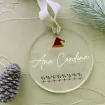 Customized acrylic Christmas tree ball - Personalized with name - Christmas hat