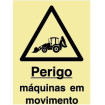 Danger sign, moving machines