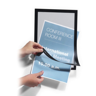 DURAFRAME A4|Magnetic frame|Document display|Double-sided signage|Reusable frame for glass