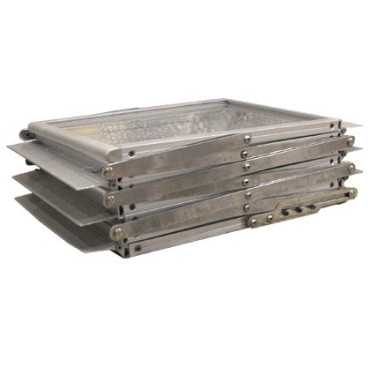 Aluminum leaflet holder with 6 acrylic Z trays | catalog holder