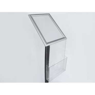 Porta menu + folhetos metálico de mola ajustável A4