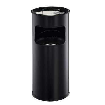 17L round metallic trash bin with ashtray