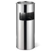 17L round stainless steel trash bin with ashtray