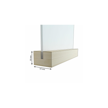 Bolsa porta-menu vertical c/ base de madeira