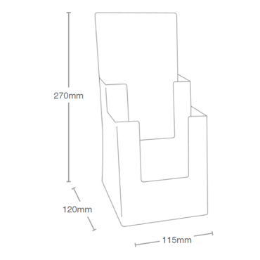 2 Pocket 1/3rd A4/DL Portrait Leaflet Holder