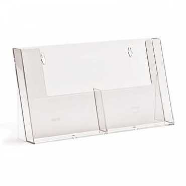 Porta folhetos com 2 níveis A5 Vertical