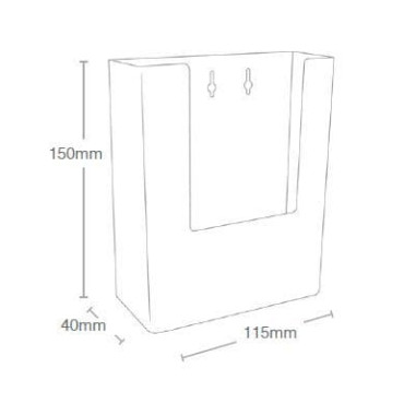 Vertical leaflet holder, 1/3 A4 or DL, wall