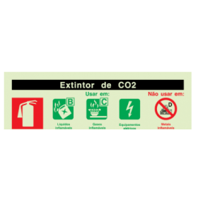 Sinal de agente extintor de CO2