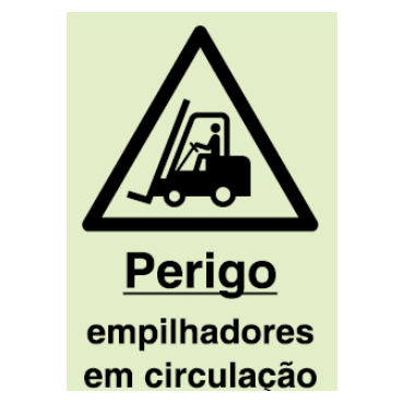 Danger sign, forklifts in circulation