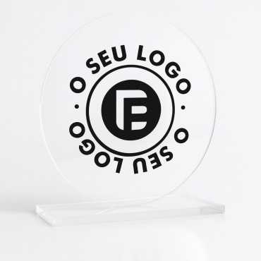 Troféu em acrilico redondo com impressão