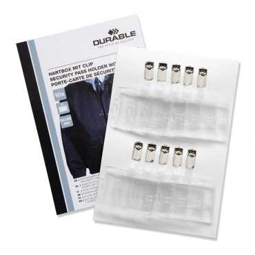 Rigid ID Card Holder with Rotating Clip | Enclosed Badge Holder (Pack of 10) | DURABLE