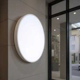 Round wall sign with LED and printing