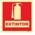 Sinal de extintor com descrição