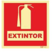 Sinal de extintor com descrição
