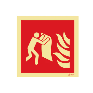 Sinal de manta ignífuga (abafa-fogos)