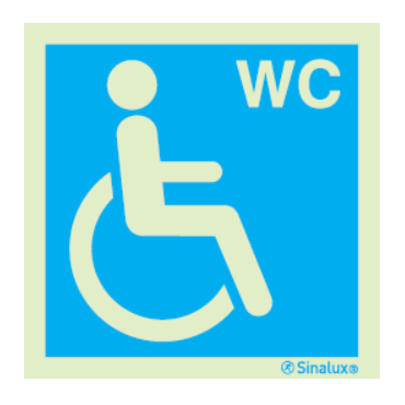 Sinal de informação, instalações sanitárias WC para utilizadores co...