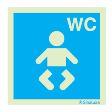 Sinal de informação, instalações sanitárias WC para bebés